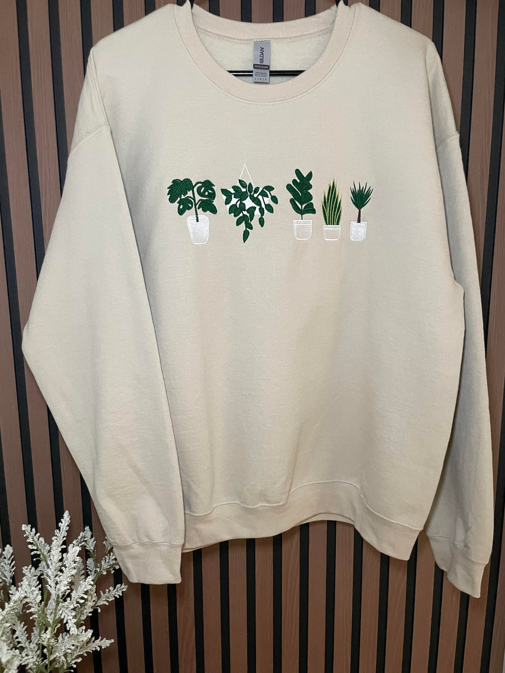 Cozy Plant Lover Embroidered Crewneck