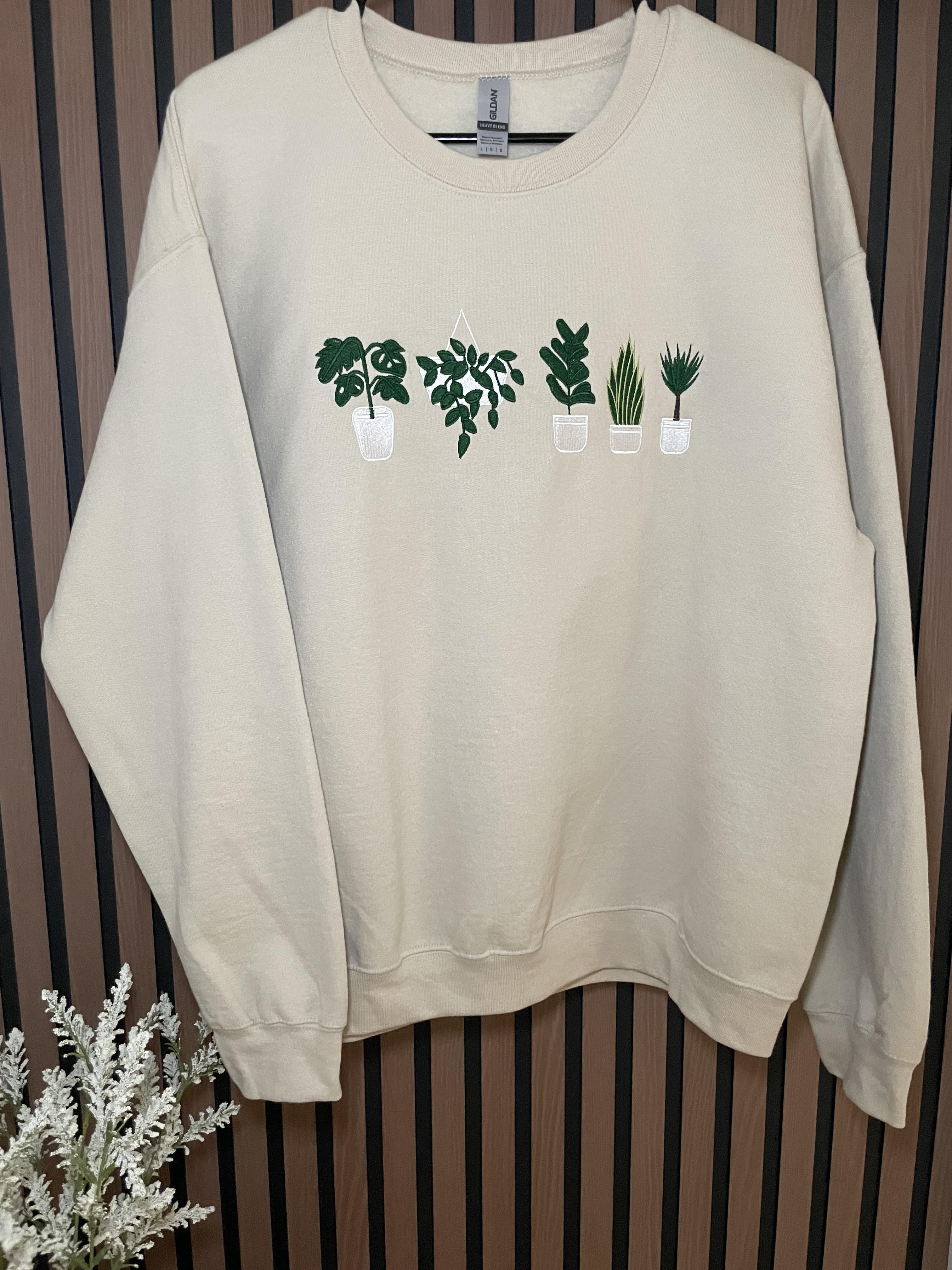 Cozy Plant Lover Embroidered Crewneck